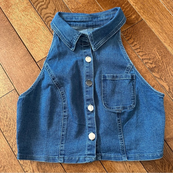 Vintage Tops - Denim crop top